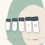 Cinco depiladoras eléctricas que representan las series Braun Silk-épil 3, 5, 7, 9 y 9 Flex