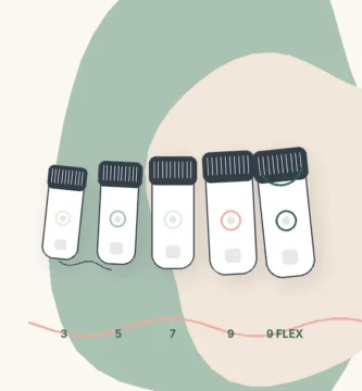 Cinco depiladoras eléctricas que representan las series Braun Silk-épil 3, 5, 7, 9 y 9 Flex