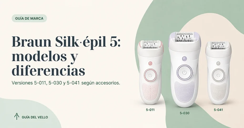 Tres depiladoras eléctricas que representan diferentes versiones Braun Silk-épil 5