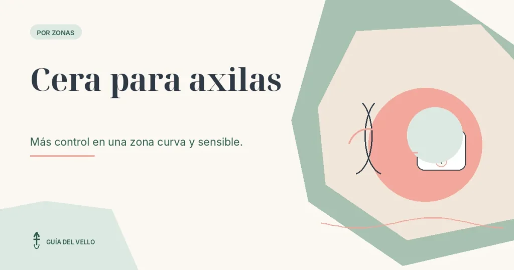 Calentador de cera junto a una representación de la zona de la axila