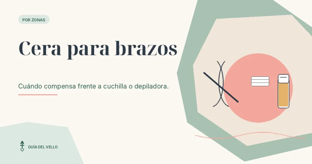 Bandas y roll-on de cera junto a una representación de los brazos