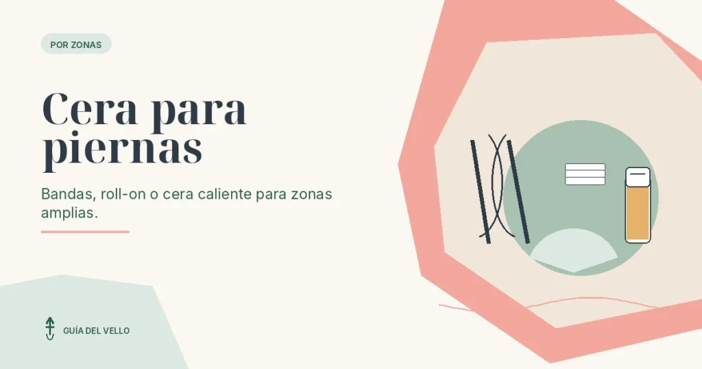 Bandas y roll-on de cera junto a una representación de las piernas