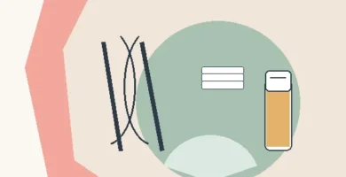 Bandas y roll-on de cera junto a una representación de las piernas