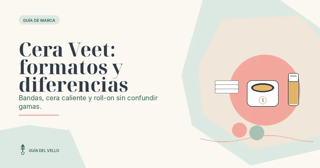 Bandas, calentador y roll-on que representan los principales formatos de cera Veet