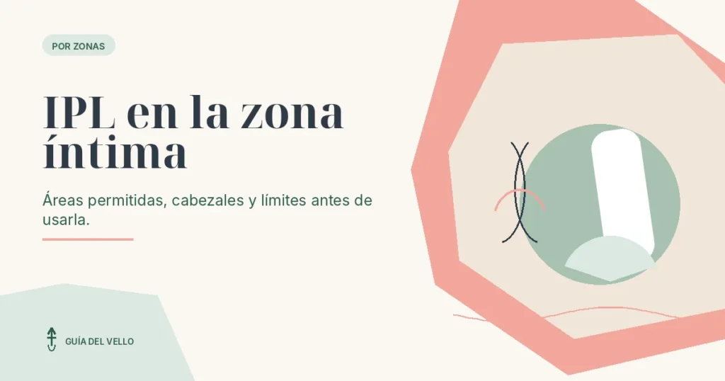 Dispositivo IPL junto a una representación de la zona íntima externa