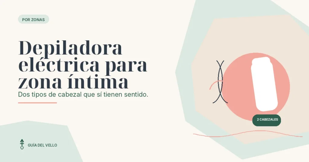 Depiladora eléctrica con cabezales adecuados para ingles y línea del bikini